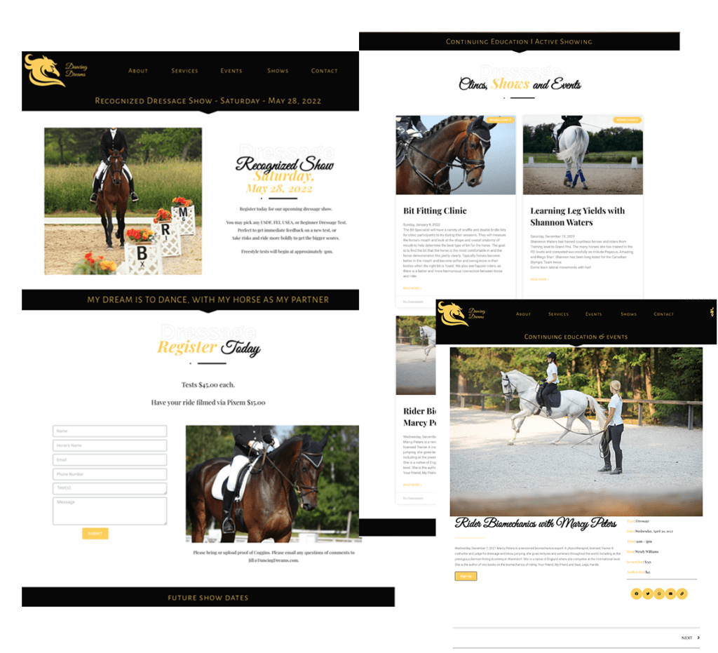 get more people to come to your horse clinics with your website