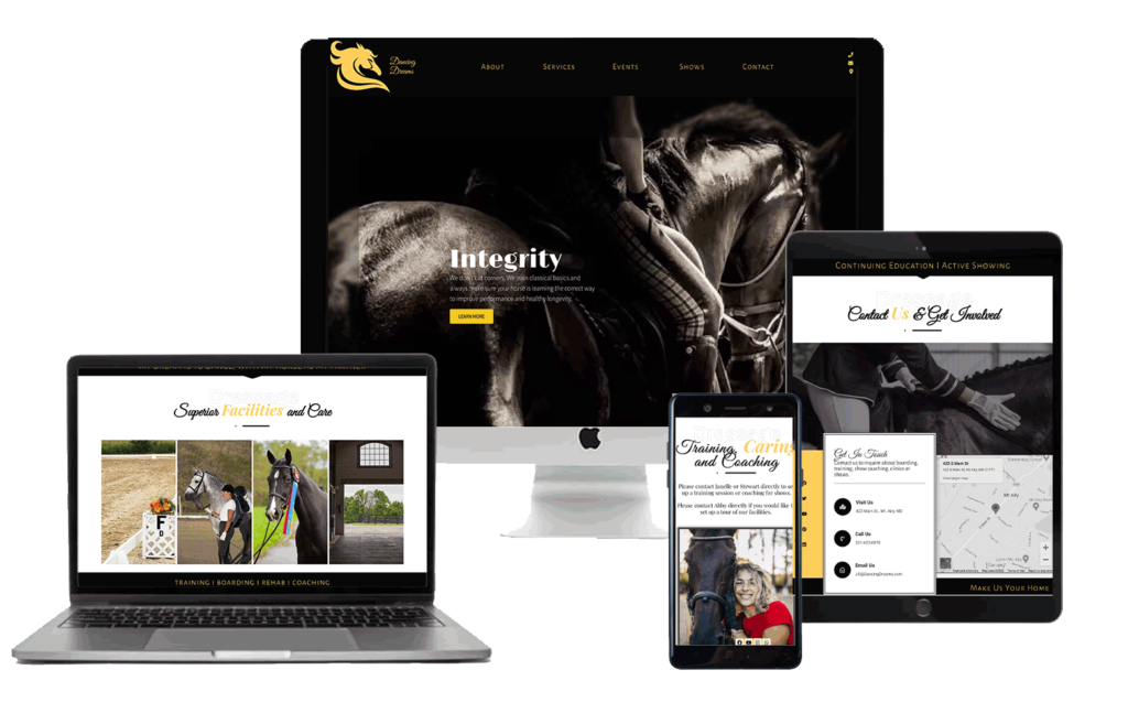 get a beautiful website for your dressage barn
